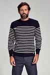 Armor-Lux Groix Sweater Stripes Navy Model / Voorkant