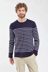 Armor-Lux Port-Louis T-Shirt Stripes Dark Blue Model / Voorkant