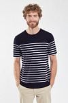 Armor-Lux Etel T-Shirt Stripes Navy Model / Voorkant