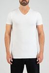 Slater 4-pack T-shirt Basic Extra Long V-neck White Model / Voorkant