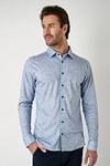Desoto Shirt Flanel Melange Light Blue  Model / Voorkant