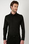 Desoto Shirt Print Structure Black Model / Voorkant