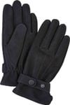 Profuomo Gloves Wool Black Leather