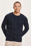 KnowledgeCotton Apparel Trui Donker Blauw Model / Voorkant