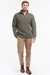 Barbour NewTyne Zip Pullover Wool Dark Green Model / Voorkant