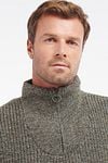 Barbour NewTyne Zip Pullover Wool Dark Green Model / Detail