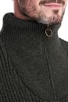 Barbour NewTyne Zip Pullover Wool Olive Green Model / Detail