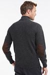 Barbour Zip Cardigan Lambswool Patch Dark Grey Model / Achterkant
