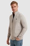 Vanguard Cardigan Cotton Linen Blend Beige Model / Zijkant