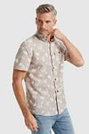 Vanguard Chemise Short Sleeve De Lin Beige Model / Voorkant