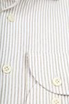 Profuomo Shirt Extra Lange Mouwen Travel Streep Beige Product / Detail