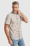 Vanguard Short Sleeve Shirt Linen Beige Model / Voorkant