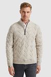 Vanguard Pullover Half Zip Structure Wool Blend Ecru Model / Voorkant