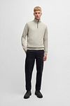 BOSS Zetrust Half Zip Sweater Light Beige Model / Voorkant