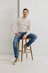 State Of Art Sweater Stripe Beige Model / Voorkant