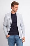 Suitable Blazer Linen Stripe Light Blue Model / Voorkant
