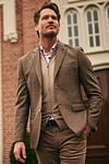 Suitable Pied De Poule Blazer Wool Brown Model / Voorkant