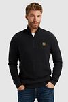 PME Legend Half Zip Sweater Mouliné Black Model / Voorkant