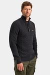 PME Legend Knitted Half Zip Pullover Cable Black Model / Zijkant