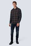 No Excess Hemd Corduroy Karomuster Blau Model / Voorkant