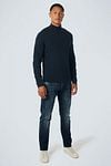 No Excess Mocker Pullover Navyblau Model / Voorkant
