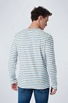 No Excess Langarm-T-Shirt Stripe Blau Model / Achterkant