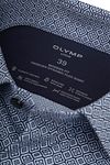 OLYMP Luxor Hemd 24/Seven Print Blauw Verpakking