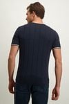 State Of Art Knitted T-Shirt Navy Model / Achterkant