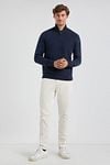 McGregor Half Zip Trui Merinowol Navy Model / Voorkant