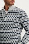 State Of Art Half Zip Grijsblauw Print Model / Detail