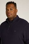 Tommy Hilfiger Big & Tall Half Zip Trui Structuur Navy Model / Detail