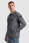 PME Legend Overshirt 2 Tone Slub Navy Model / Zijkant