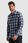 PME Legend Chemise A Carreaux Bleu Model / Zijkant