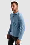 PME Legend Long Sleeve Poloshirt Garment Dye Piqué Bleu Model / Zijkant