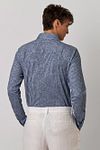 Desoto Shirt Kent Linen Optics Stripes Navy Model / Achterkant