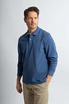 Steppin' Out Longsleeve Polo Piqué Classic Bleu Mid Model / Voorkant