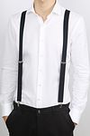 Profuomo Suspenders Solid Dark Blue Model / Voorkant