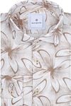 Blue Industry Overhemd Linnen Print Beige 4106.41-TAUPE kopen | Suitable