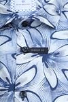 Blue Industry Short Sleeve Shirt Linen Print Blue Product / Detail