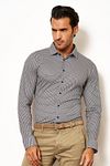 Desoto Shirt Cube Navy Model / Voorkant