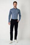 Desoto Shirt Kent Print Dark Blue Model / Voorkant