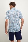 State Of Art Short Sleeve Shirt Print Flower Blue Model / Achterkant