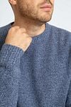 Suitable Pullover Boiled Wool Blue Model / Detail