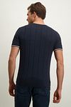 State Of Art Knitted T-Shirt Navy Model / Achterkant