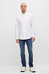 BOSS Relegant Shirt Linen White Model / Voorkant