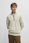 BOSS Kanobix Half Zip Sweater Ecru Model / Voorkant