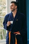 Suitable Bathrobe Dark Blue Model / Voorkant with Bram