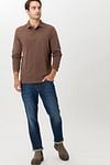 Brax Longsleeve Polo Pirlo Brown Model / Voorkant