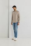 State Of Art Shirt Linen Brown Model / Voorkant