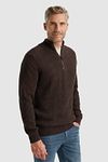 Vanguard Pullover Half Zip Structure Wool Mix Brown Model / Voorkant